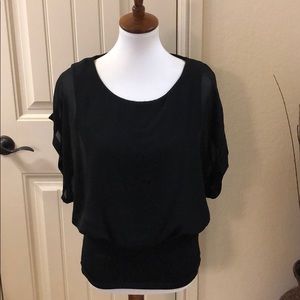 Sheer Shoulder Joseph A Blouse - Size Medium